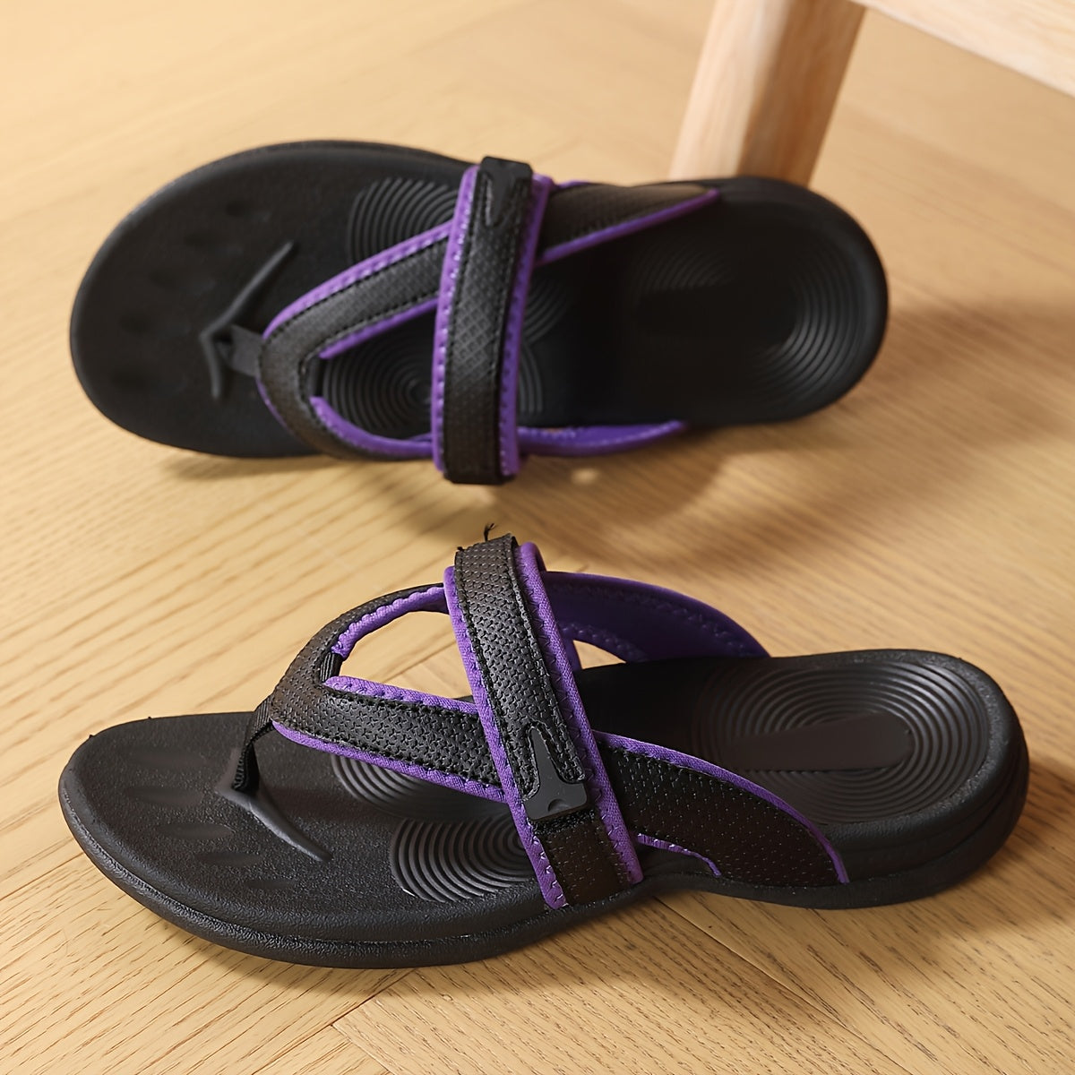 CHTAPPILIAR Women'S Comfortable Arch Support Rolling Sandals - Ultra-Light Soft Sole Summer Slide, Fashionable Wedge Beach Flip-Flops with Non-Slip Grip
