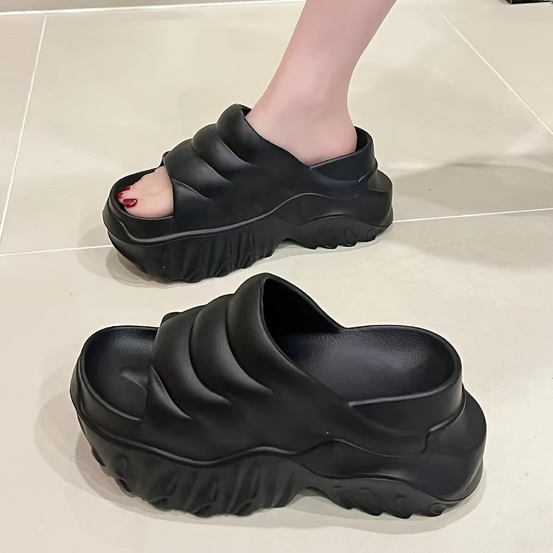 2025 New Style Women's Summer Fashion Flip Flops - EVA Thick Sole Wear-Resistant, Open Toe Slip-On Design, 3 Colors (Black/Beige/White) - Lightweight Comfort for Spring/Summer, Beach, Parties & Casual Outings - Ideal Holiday Gift, Summer Beach