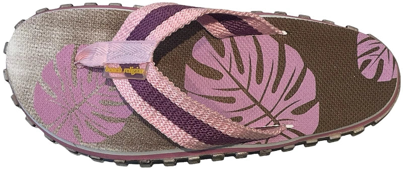 Beach Religion Leaf Summer Thong Slippers Toe Sandals Slides Bathingshoes pink