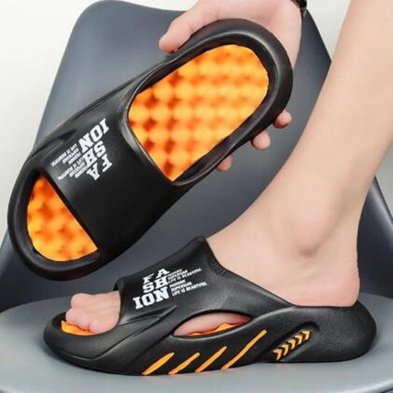 2024 Summer Men Massage Slippers Sides Indoor Outdoor Sandals Beach Casual Shoes