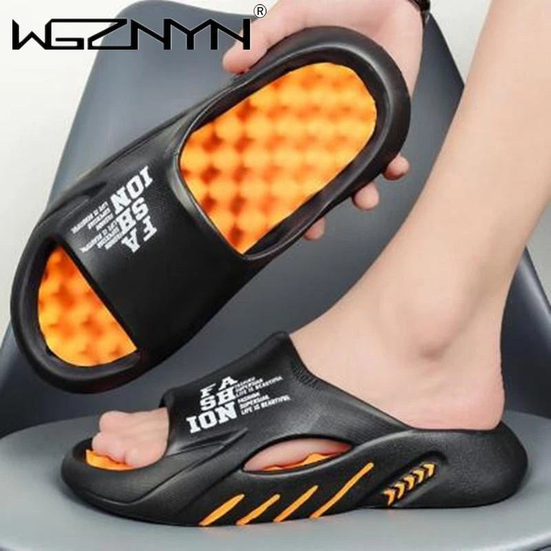 2024 Summer Men Massage Slippers Sides Indoor Outdoor Sandals Beach Casual Shoes