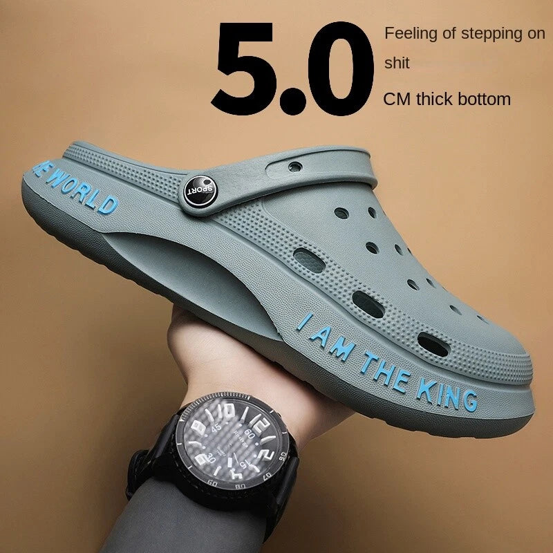 Hole Shoes Men's Slippers Outdoor Non-slip Beach Sandals Swimming Slip Resistant