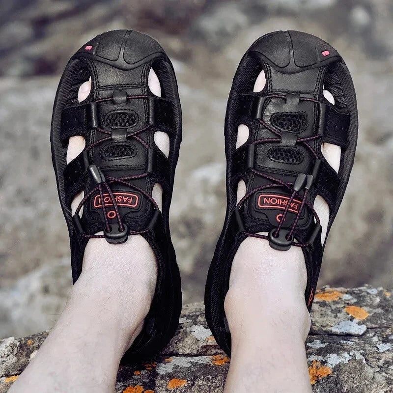 Leather Men's Summer Sandals Fashion Casual Outdoor Beach Slippers Wading Shoes