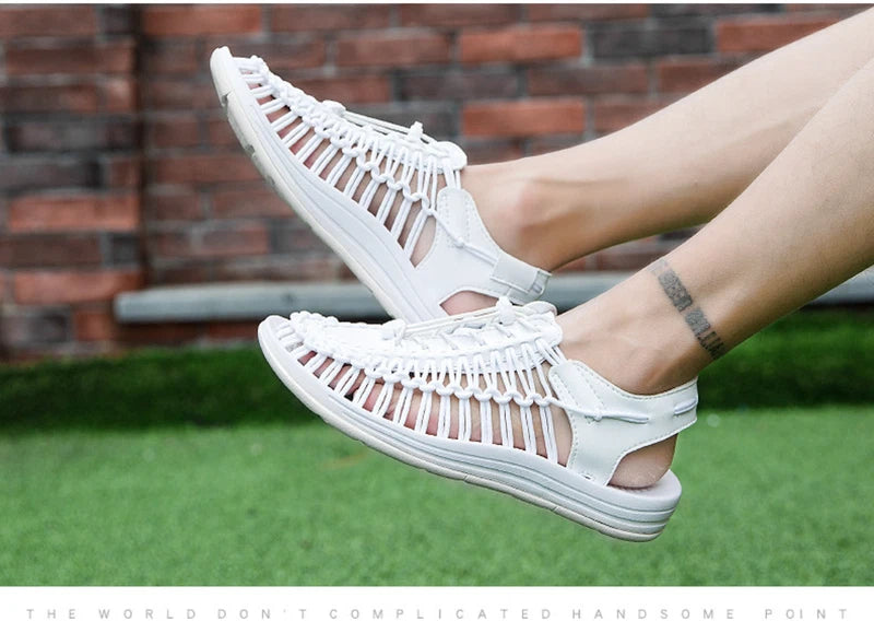 Summer Men Sandals Fashion Handmade Weaving Breathable Casual Beach Slipper