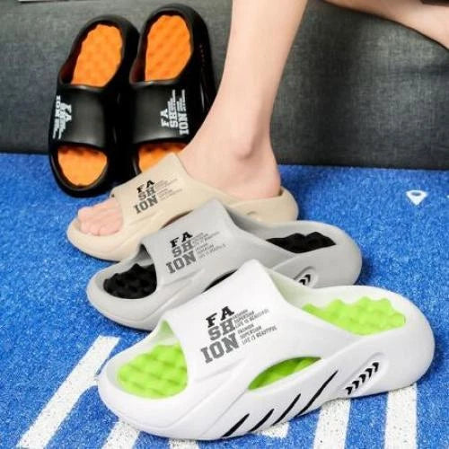 2024 Summer Men Massage Slippers Sides Indoor Outdoor Sandals Beach Casual Shoes