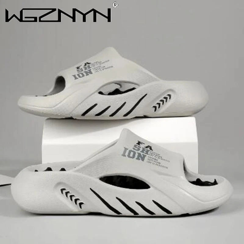 2024 Summer Men Massage Slippers Sides Indoor Outdoor Sandals Beach Casual Shoes