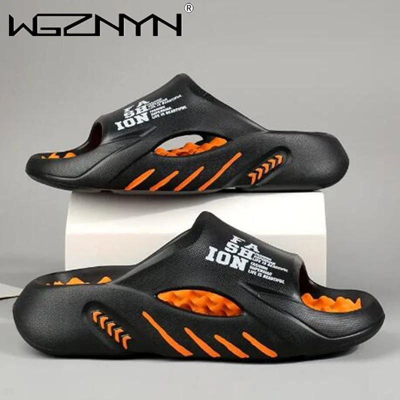 2024 Summer Men Massage Slippers Sides Indoor Outdoor Sandals Beach Casual Shoes