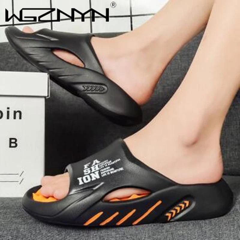 2024 Summer Men Massage Slippers Sides Indoor Outdoor Sandals Beach Casual Shoes