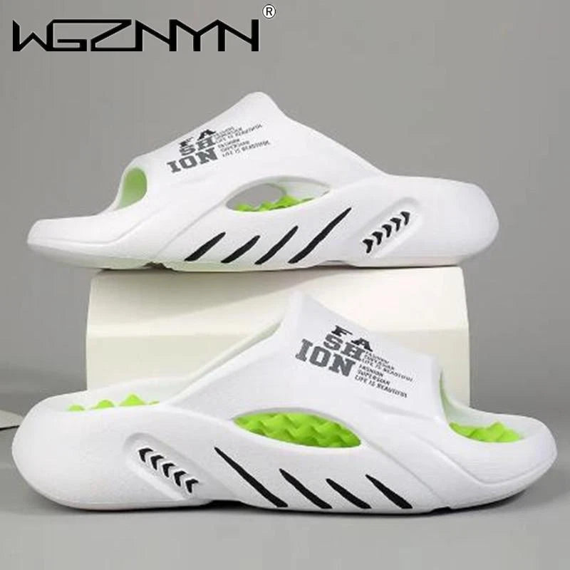 2024 Summer Men Massage Slippers Sides Indoor Outdoor Sandals Beach Casual Shoes