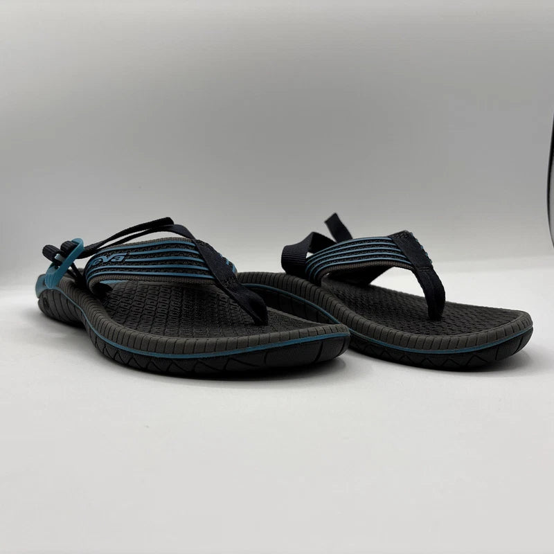 Teva Bomber Flip Flops Mens Size 5 Black/Blue Slip On Thong Slides Sandals Beach