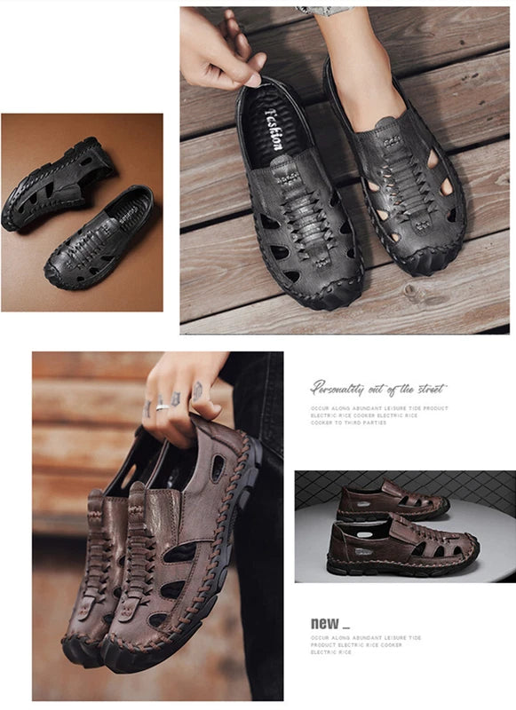 Men Sandals Comfortable Flats Outdoor Beach Casual Shoes Slippers Big Size 38-48