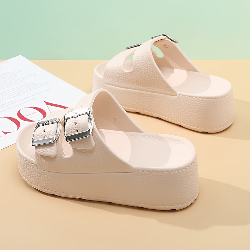 2024 New EVA Thick Sole Slippers, Fashionable and Versatile, Heightening, Anti-slip, Anti-odor, Wear-resistant Beach Sandals