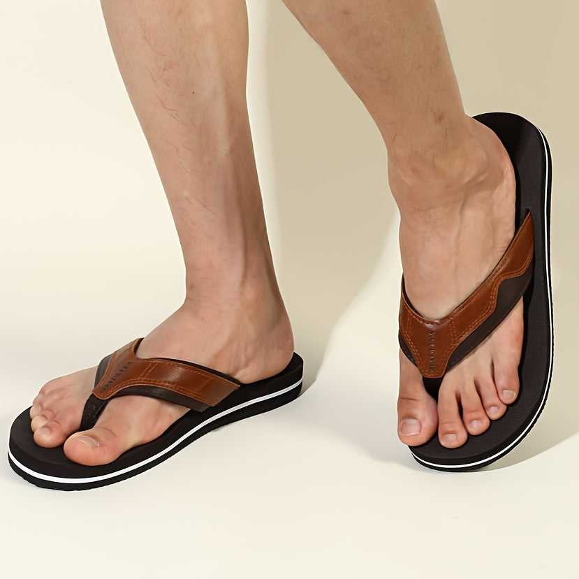 Men'S Lightweight Slip-On Flip Flops with Arch Support - Comfortable Non-Slip Rubber Sole, Durable EVA Insole & Arch Support for Indoor/Outdoor Beach, Hiking, Casual Wear - Spring Summer Fall Fashion Sandals, Beach Shoes, Arch Support Sandals, Minimalist