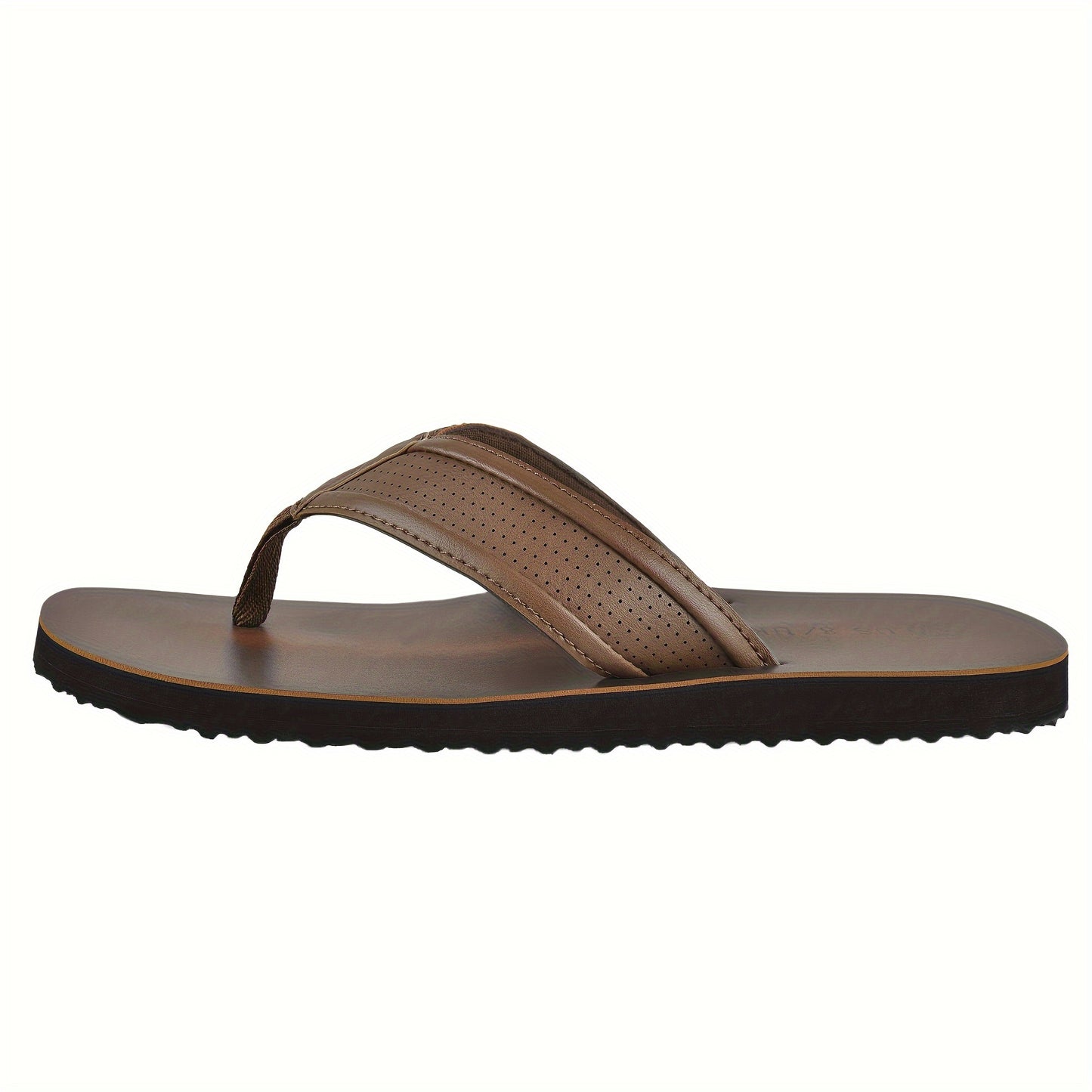 Men's Trendy Non-Slip Flip-Flops - Stylish Brown Beach Sandals with EVA Sole for Outdoor Comfort and DurabilitySuitable for men & women