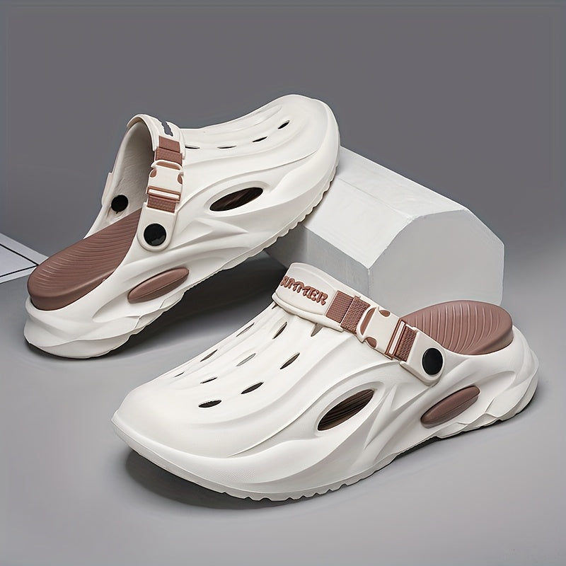 Men'S and Women'S Summer EVA Slides - Lightweight, Breathable, Non-Slip Comfort Sandals for Beach, Hiking, and Casual Wear, Soft Sole, Open Toe, Stylish Black and White Design, Beach Sandals | Summer Footwear | EVA Material Sandals, Summer Sandals