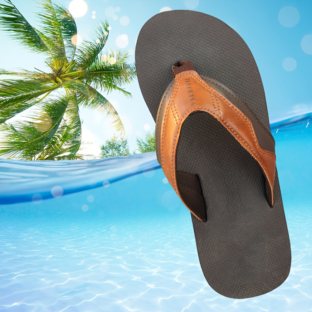 Men'S Lightweight Slip-On Flip Flops with Arch Support - Comfortable Non-Slip Rubber Sole, Durable EVA Insole & Arch Support for Indoor/Outdoor Beach, Hiking, Casual Wear - Spring Summer Fall Fashion Sandals, Beach Shoes, Arch Support Sandals, Minimalist