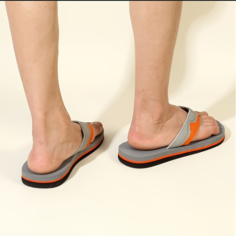 Men'S Lightweight Slip-On Flip Flops with Arch Support - Comfortable Non-Slip Rubber Sole, Durable EVA Insole & Arch Support for Indoor/Outdoor Beach, Hiking, Casual Wear - Spring Summer Fall Fashion Sandals, Beach Shoes, Arch Support Sandals, Minimalist