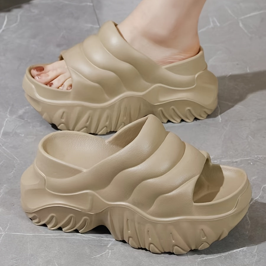 2025 New Style Women's Summer Fashion Flip Flops - EVA Thick Sole Wear-Resistant, Open Toe Slip-On Design, 3 Colors (Black/Beige/White) - Lightweight Comfort for Spring/Summer, Beach, Parties & Casual Outings - Ideal Holiday Gift, Summer Beach