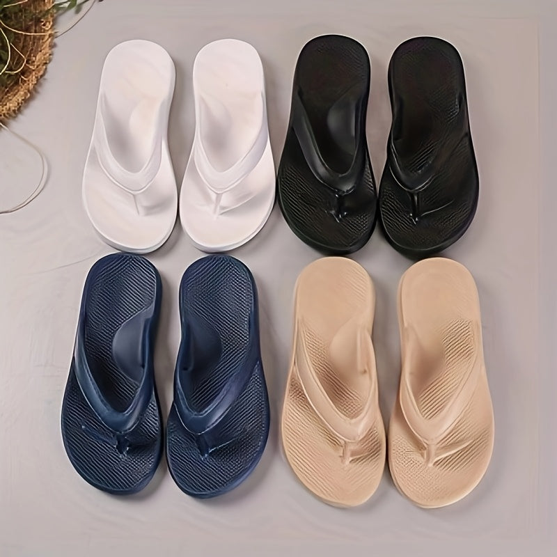 BUSYLION Men'S Summer Casual Flip-Flops - Lightweight, Breathable EVA Sandals with Non-Slip Sole, Comfortable for Indoor & Outdoor Use, Black, Allseason Footwear, Simple Slipon Design, Durable Footwear