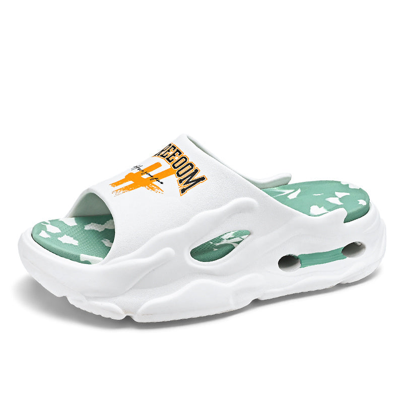 Open-Toe Slides - Comfortable, Non-Slip EVA Sole for Indoor/Outdoor Use, Breathable & Lightweight, Perfect for Beach Days & Casual Wear