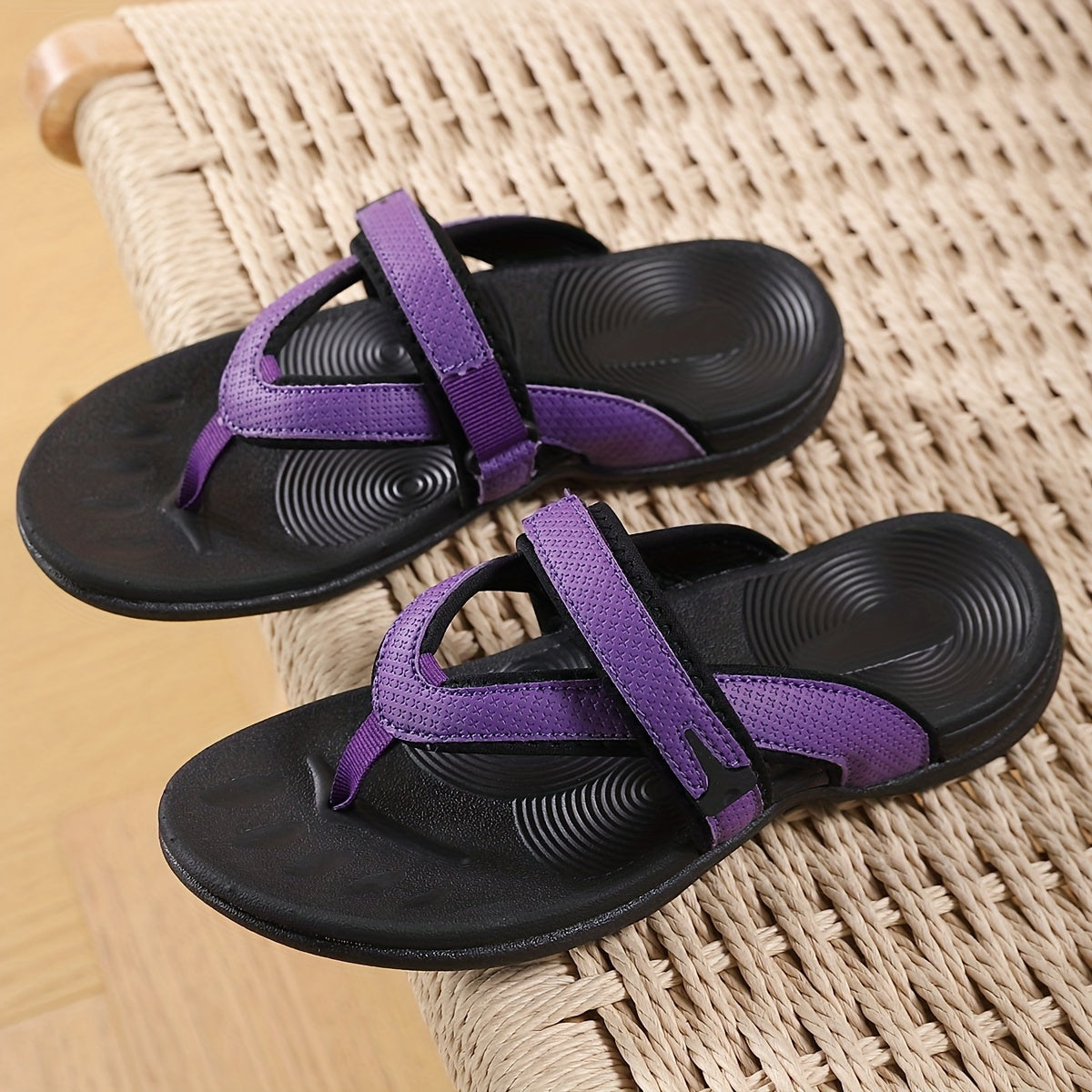 CHTAPPILIAR Women'S Comfortable Arch Support Rolling Sandals - Ultra-Light Soft Sole Summer Slide, Fashionable Wedge Beach Flip-Flops with Non-Slip Grip