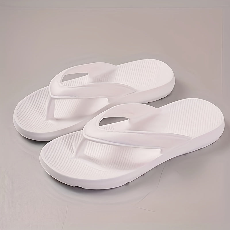 BUSYLION Men'S Summer Casual Flip-Flops - Lightweight, Breathable EVA Sandals with Non-Slip Sole, Comfortable for Indoor & Outdoor Use, Black, Allseason Footwear, Simple Slipon Design, Durable Footwear