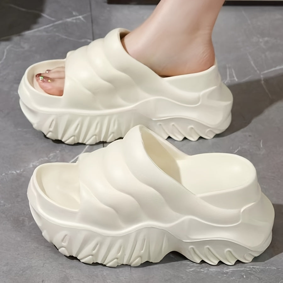 2025 New Style Women's Summer Fashion Flip Flops - EVA Thick Sole Wear-Resistant, Open Toe Slip-On Design, 3 Colors (Black/Beige/White) - Lightweight Comfort for Spring/Summer, Beach, Parties & Casual Outings - Ideal Holiday Gift, Summer Beach