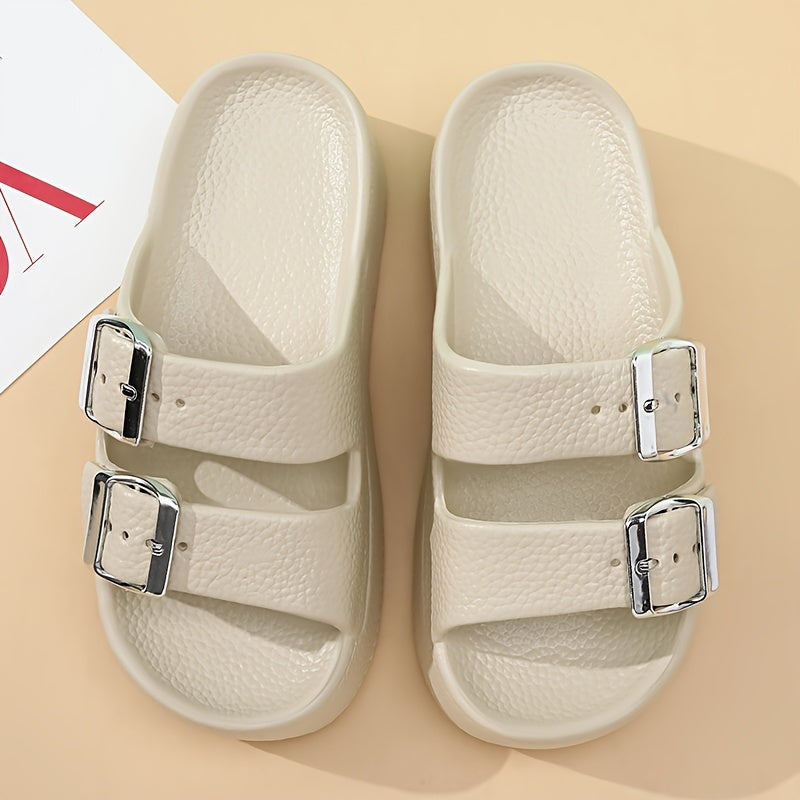 2024 New EVA Thick Sole Slippers, Fashionable and Versatile, Heightening, Anti-slip, Anti-odor, Wear-resistant Beach Sandals