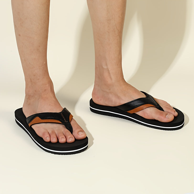 Men'S Lightweight Slip-On Flip Flops with Arch Support - Comfortable Non-Slip Rubber Sole, Durable EVA Insole & Arch Support for Indoor/Outdoor Beach, Hiking, Casual Wear - Spring Summer Fall Fashion Sandals, Beach Shoes, Arch Support Sandals, Minimalist
