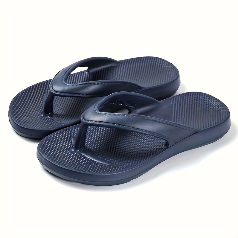 BUSYLION Men'S Summer Casual Flip-Flops - Lightweight, Breathable EVA Sandals with Non-Slip Sole, Comfortable for Indoor & Outdoor Use, Black, Allseason Footwear, Simple Slipon Design, Durable Footwear