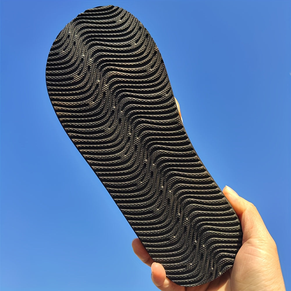 Men'S Lightweight Slip-On Flip Flops with Arch Support - Comfortable Non-Slip Rubber Sole, Durable EVA Insole & Arch Support for Indoor/Outdoor Beach, Hiking, Casual Wear - Spring Summer Fall Fashion Sandals, Beach Shoes, Arch Support Sandals, Minimalist