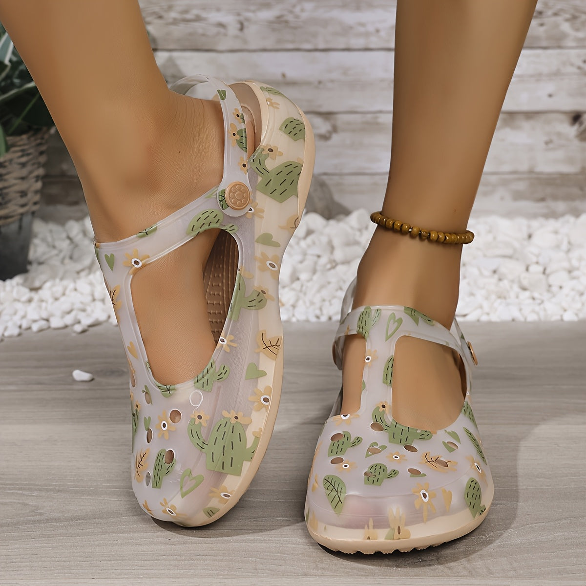 Women's Summer Floral EVA Sandals - Anti-Slip Platform Beach Shoes with Soft Sole, Round Toe & Cushioned Insole for Casual Outings, Walking, Poolside Comfort, Decorative Flower Design, Antislip Construction