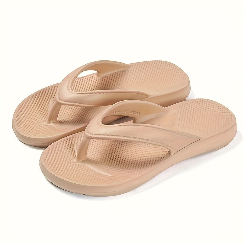 BUSYLION Men'S Summer Casual Flip-Flops - Lightweight, Breathable EVA Sandals with Non-Slip Sole, Comfortable for Indoor & Outdoor Use, Black, Allseason Footwear, Simple Slipon Design, Durable Footwear