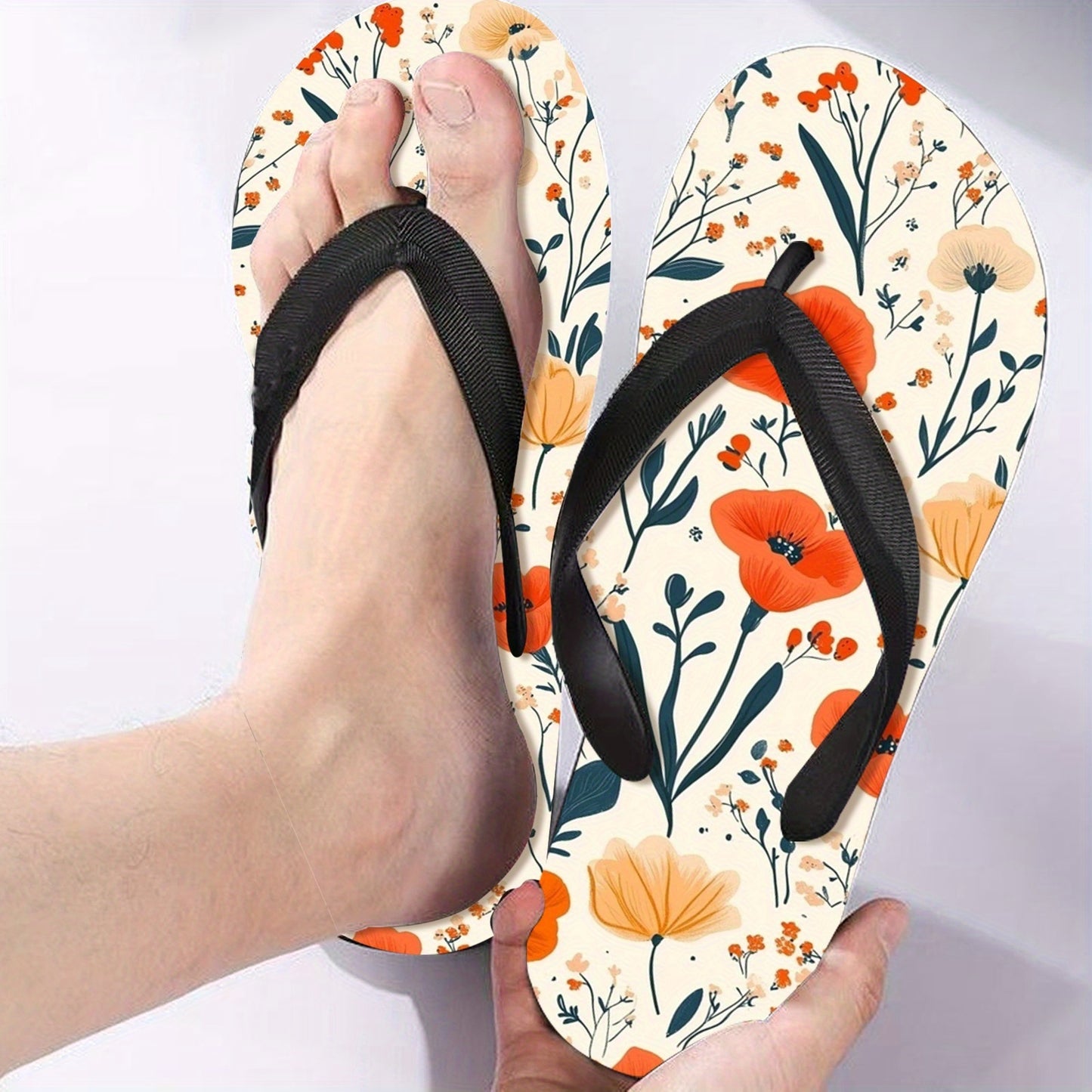 Men's Custom Photo/Pattern Flip Flops - Non-Slip & Wear-Resistant EVA Beach Slippers, Personalized Summer Vacation Sandals with Customizable Design, Comfortable & Breathable for Pool, Travel, Home Use - Multiple Sizes Available
