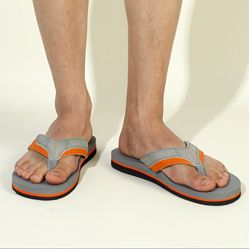 Men'S Lightweight Slip-On Flip Flops with Arch Support - Comfortable Non-Slip Rubber Sole, Durable EVA Insole & Arch Support for Indoor/Outdoor Beach, Hiking, Casual Wear - Spring Summer Fall Fashion Sandals, Beach Shoes, Arch Support Sandals, Minimalist