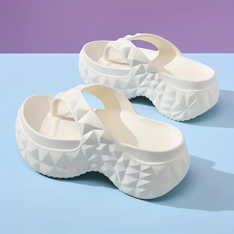 [Popular Choice] Women&#39;s EVA Flat Slippers - Comfortable high-heeled casual beach and garden shoes, non-slip soles, easy to slip on, available in black, cream and beige, beach shoes