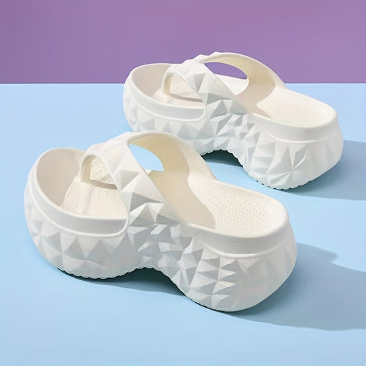 [Popular Choice] Women&#39;s EVA Flat Slippers - Comfortable high-heeled casual beach and garden shoes, non-slip soles, easy to slip on, available in black, cream and beige, beach shoes
