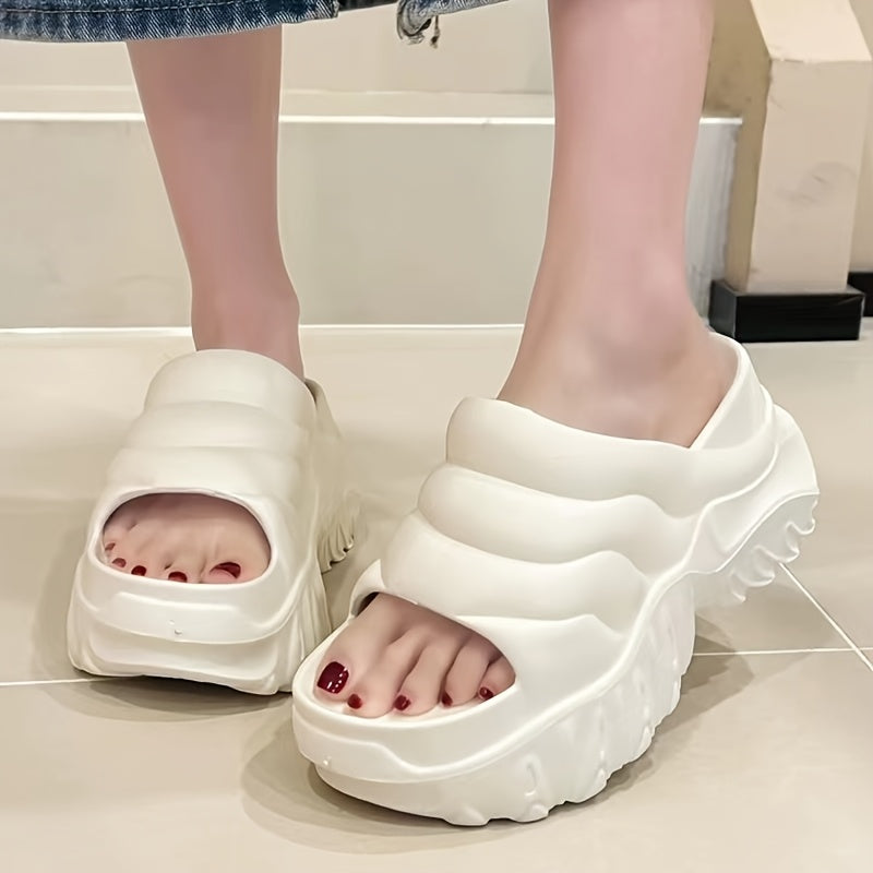 2025 New Style Women's Summer Fashion Flip Flops - EVA Thick Sole Wear-Resistant, Open Toe Slip-On Design, 3 Colors (Black/Beige/White) - Lightweight Comfort for Spring/Summer, Beach, Parties & Casual Outings - Ideal Holiday Gift, Summer Beach