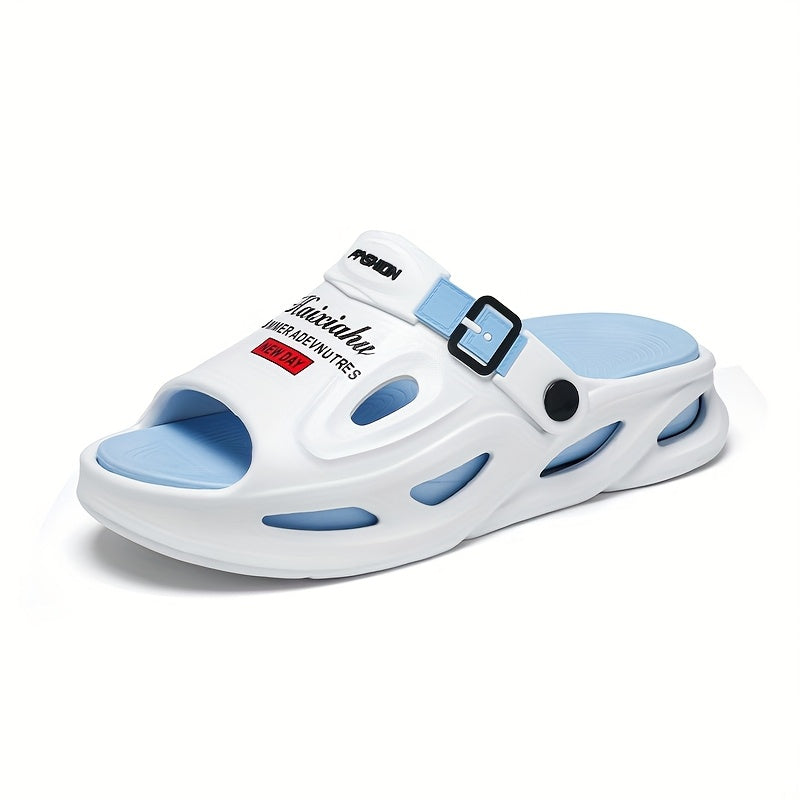 Men's Summer Slip-On Slippers with Anti-Slip EVA Thick Sole, Dual-Purpose Outdoor and Casual Beach Sandals for Driving