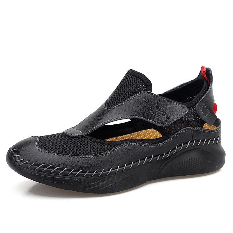 Summer Sandals Leather Men Shoes Mesh Casual Beach Climbing Water Slipper
