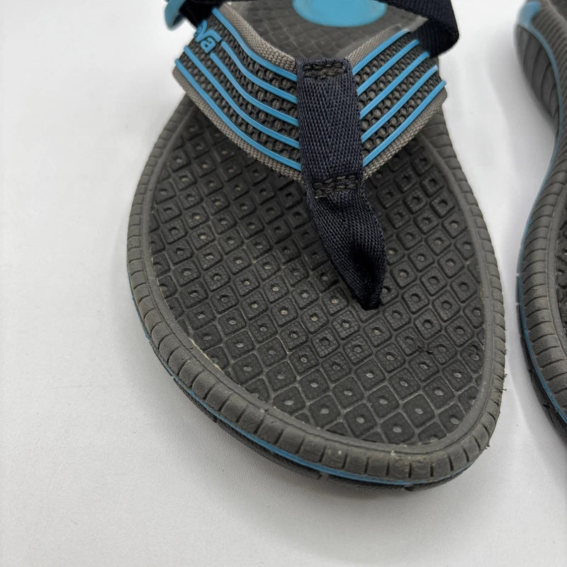 Teva Bomber Flip Flops Mens Size 5 Black/Blue Slip On Thong Slides Sandals Beach