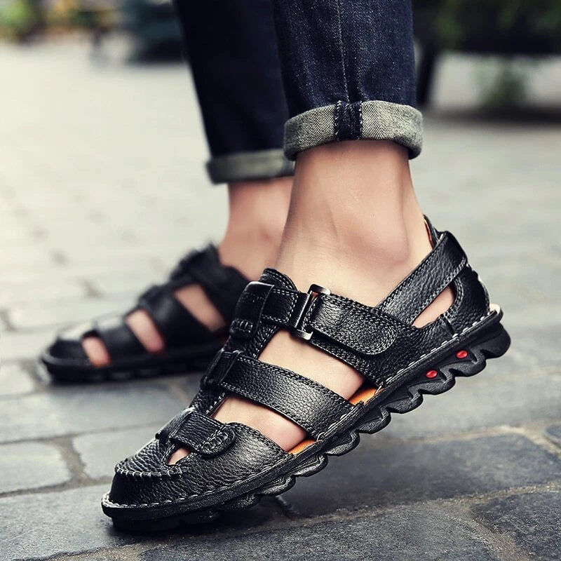 Leather Sandals Summer Outdoor Handmade Sandals Comfortable Beach Slipper