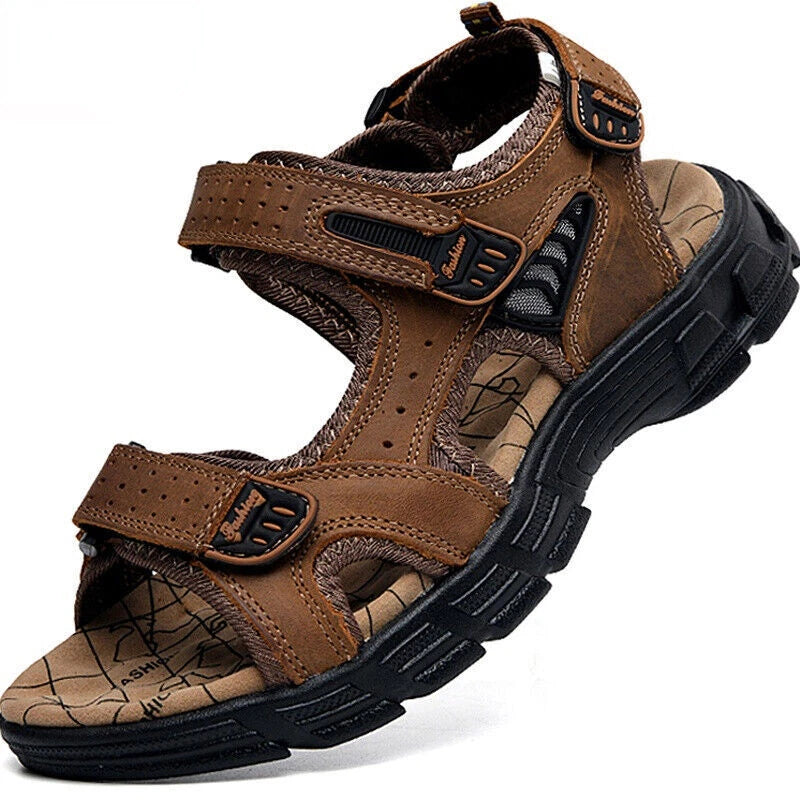 Summer Outdoor Fashion Men's Sandals Genuine Leather Beach Soft Slippers