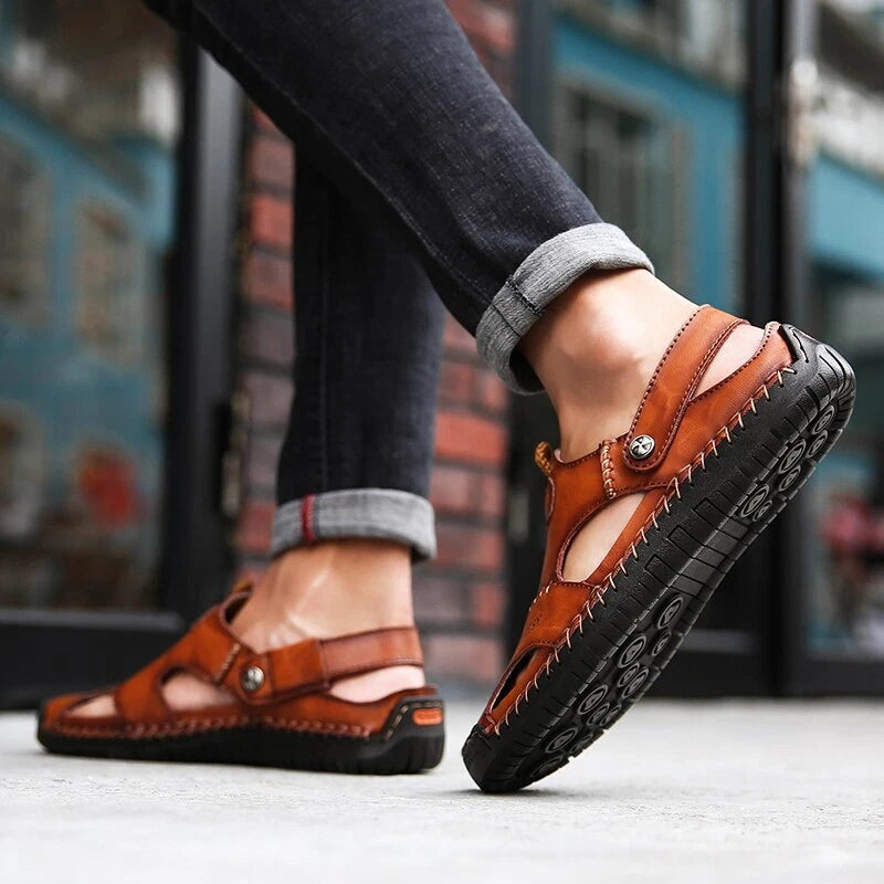 Men's Beach Slippers Slip-on Outdoor Casual Shoes Non-slip Breathable Sandals
