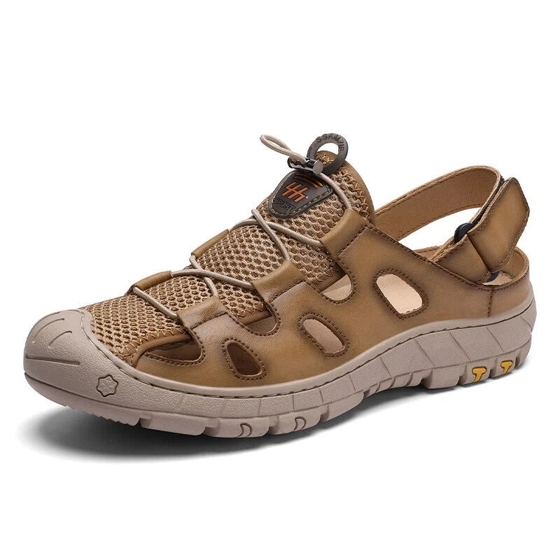 Leather Men's Sandals Summer Soft Non-slip Shoes Outdoor Beach Slippers