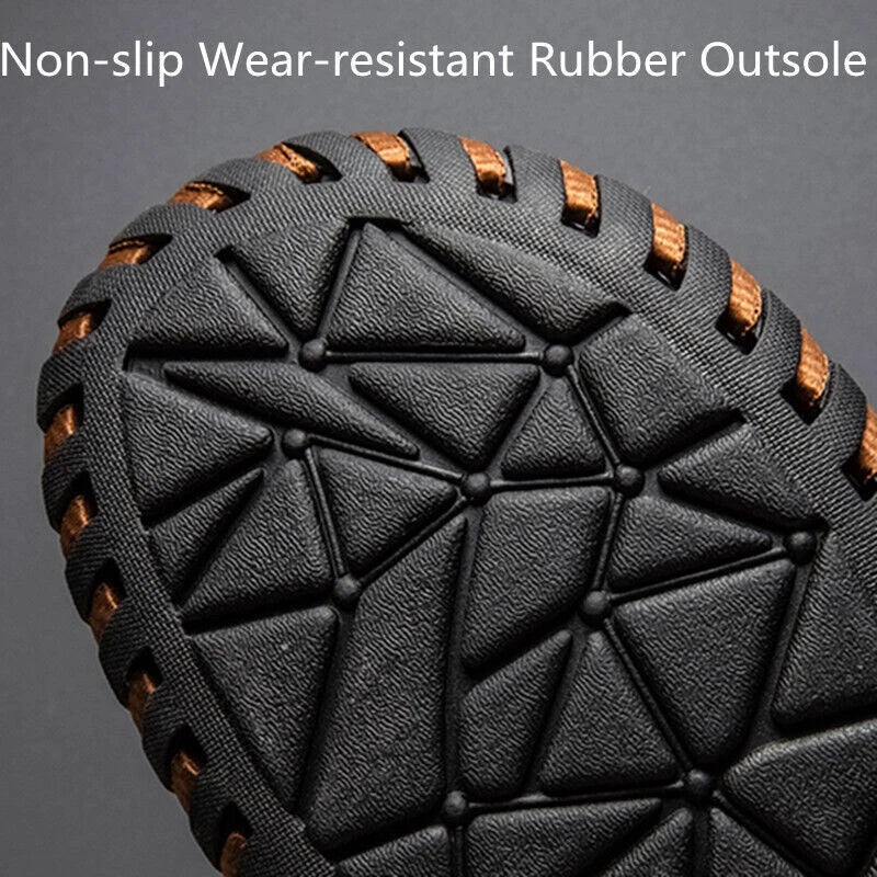 Mens Sports Soft Slippers Genuine Leather Beach Summer Shoes Casual Sandals