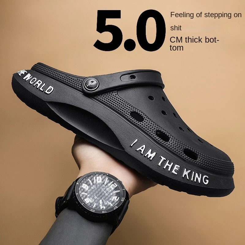 Hole Shoes Men's Slippers Outdoor Non-slip Beach Sandals Swimming Slip Resistant