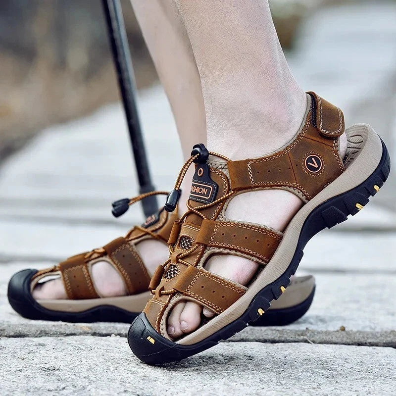 Leather Men's Summer Sandals Fashion Casual Outdoor Beach Slippers Wading Shoes