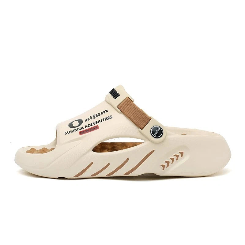 New Men Slippers 2025 Summer Soft-soled Platform Slides Sandals Beach Flip Flops