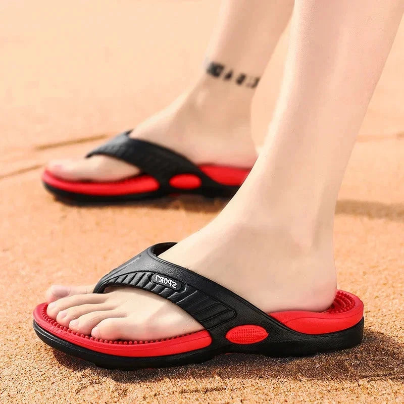 Massage Flip Flops for Men Summer Breathable Beach Shoes Sandals Men Luxury Flip